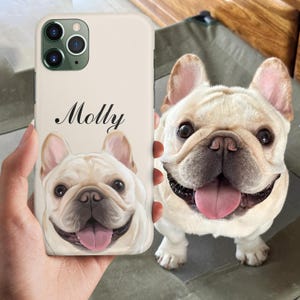 Custom Pet Phone Case,Personalised Dog Portrait Phone Case,Gift for dog lover,Unique Pet Memorial Case iPhone 16 Pro Max,15 Plus,14,13,12,11