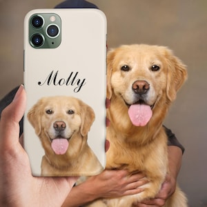 Custom Pet Phone Case,Personalised Dog Portrait Phone Case,Gift for dog lover,Unique Pet Memorial Case iPhone 16 Pro Max,15 Plus,14,13,12,11