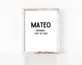 Mateo Name Meaning & Origin Personalized Name Sign