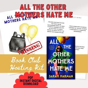 Book Club Meeting Guide for All the Other Mothers Hate Me by Sarah Harman, Book Club Games, Book Club Discussion, Book Club Activity