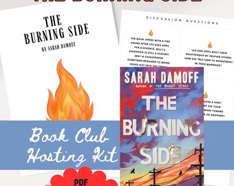 Book Club Meeting Guide for The Burning Side by Sarah Damoff, Book Club Games, Book Club Discussion, Book Club Activity, Discussion Cards