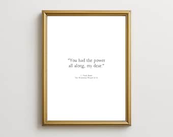 Wizard of Oz Quote Print: Inspirational Literary Wall Art (Digital Download)
