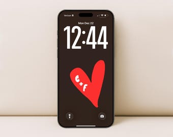 Paar initialen gepersonaliseerde hart telefoonachtergrond