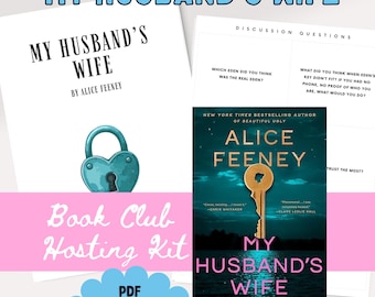Gids voor boekenclubbijeenkomsten voor de vrouw van mijn man door Alice Feeney, boekenclubspellen, boekenclubdiscussie, afdrukbare pdf-bestand