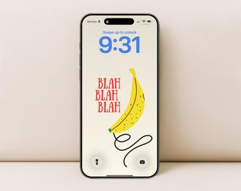 Blah Blah Blah Banana Telefoonbehang, grappige telefoonachtergrond