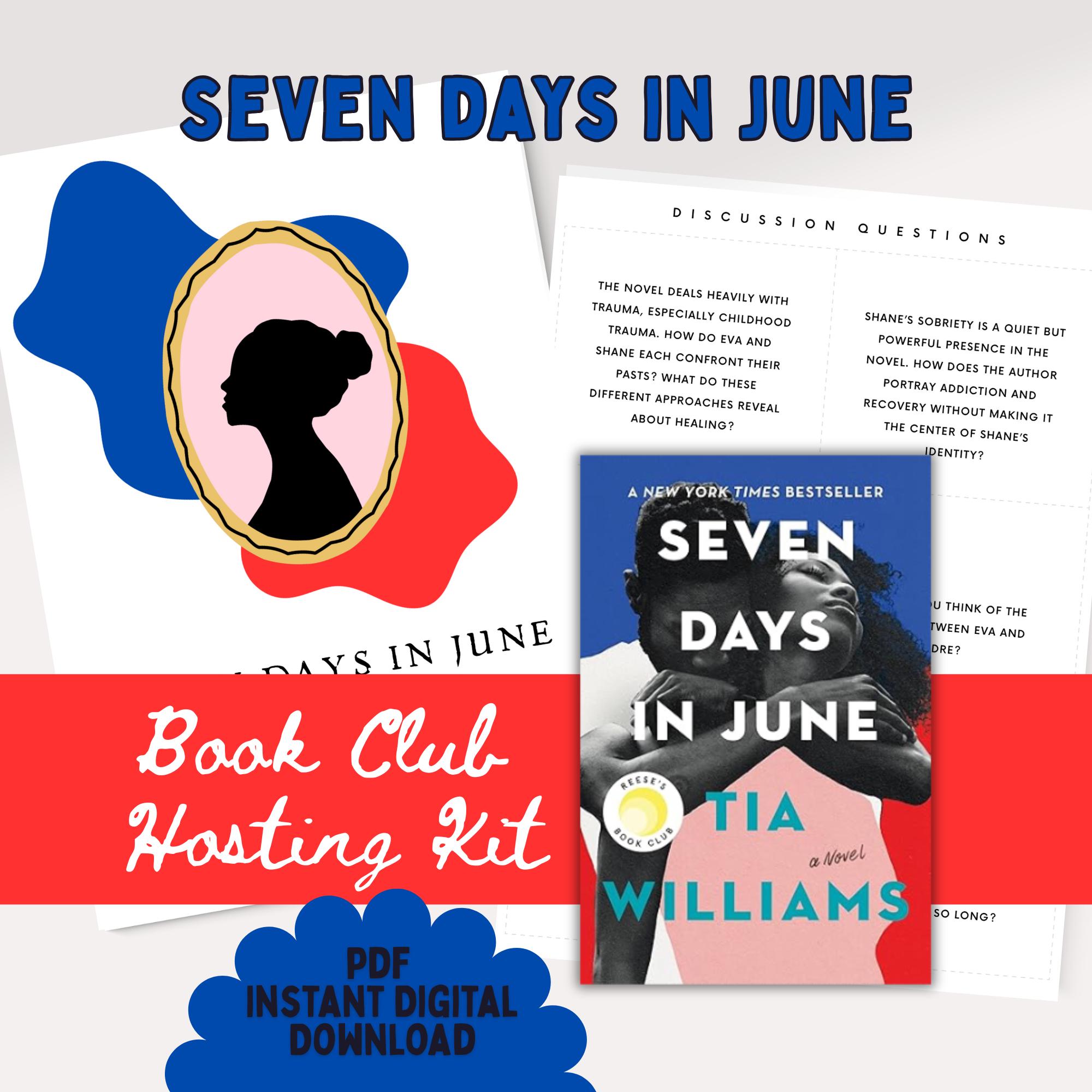 Book Club Meeting Guide for Seven Days in June by Tia Williams, Book Club Games, Book Club Discussion, Book Club Activity
