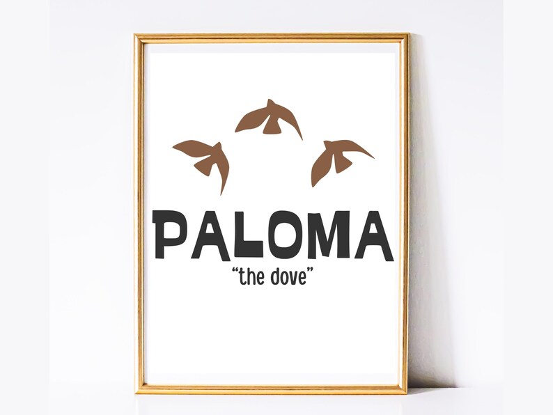 Paloma Name Meaning Personalized Name Sign, Girls Name Etsy