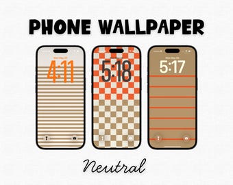 Neutrale minimale telefoonachtergronden - 3 chique digitale achtergronden, iPhone-vergrendelscherm, esthetische telefoonachtergronden,