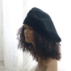 Oversized Tam, Oversize Beret, Multi-sizes, Black Oversize Fleece Tam/ Slouchy Beret, Roomy Hat for Dreadlocks image 4