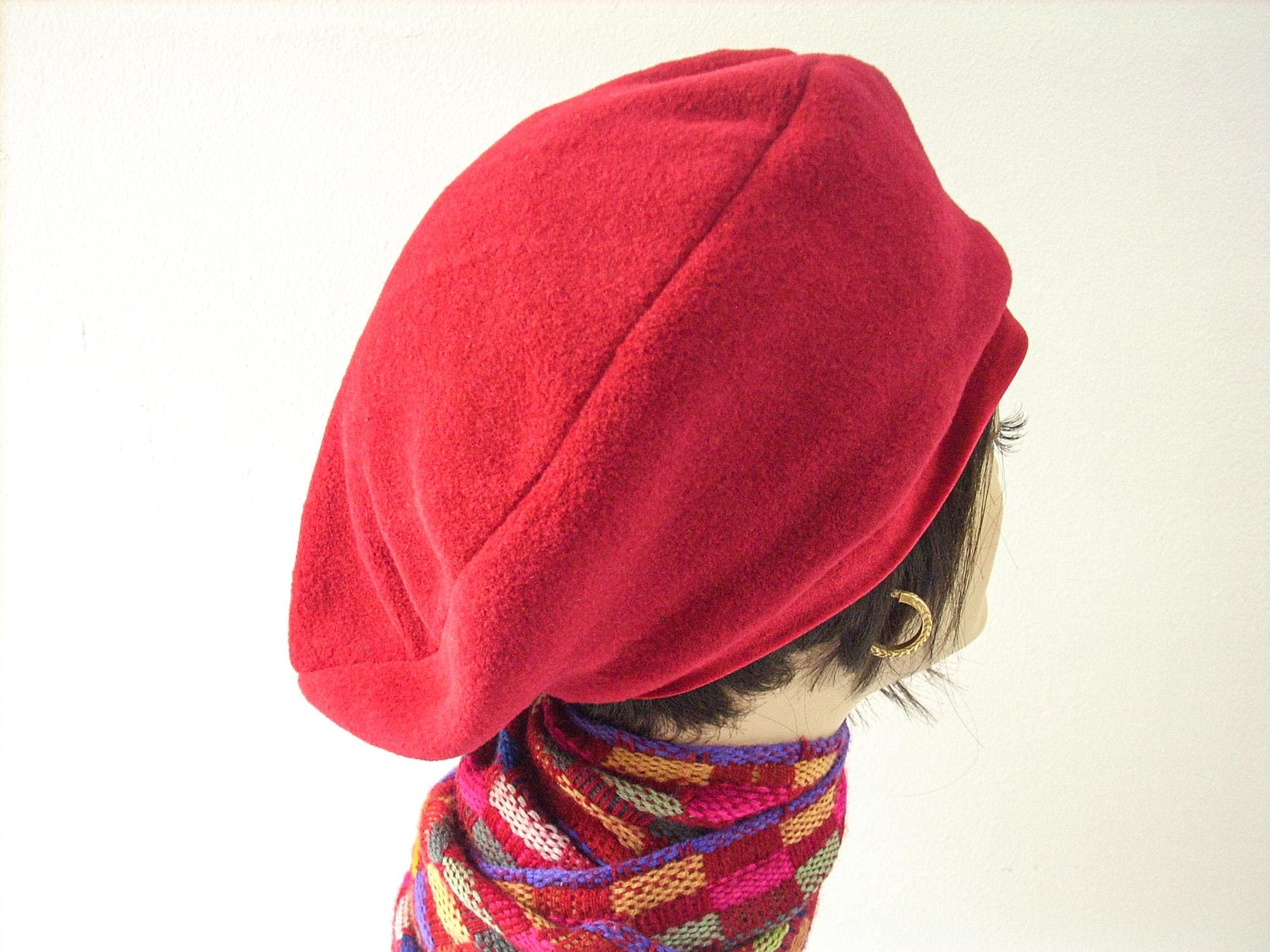 Brenda Abdullah Oversized Orange Fleece Beret with Velvet Headband, Size SM/MED Billie Beret in Sherbert Orange – The House of MacGregor main image 2