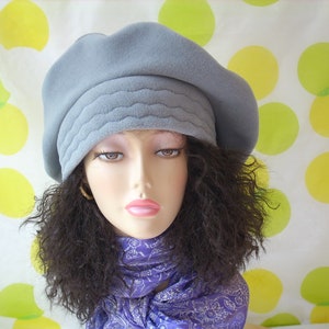Oversized Tam/Beret/Slouchy Fleece Hat/Light Gray/Roomy Hat for Dreadlocks, Larger Heads/Adjustable Multi Sizes