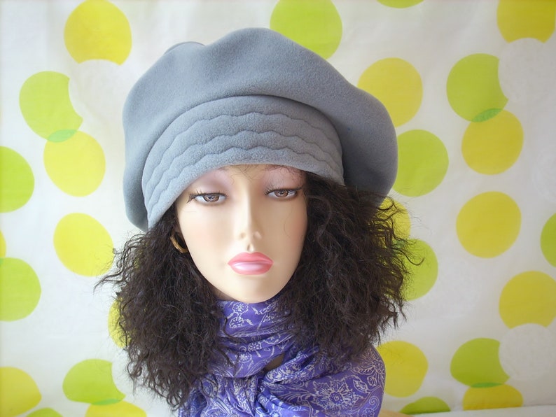 Übergroße Tam/Barett/Slouchy Fleece Mütze/Grau/Geräumige Mütze für Dreadlocks/Multi Sizes Bild 7