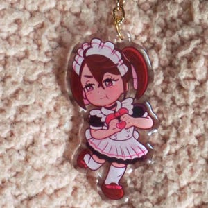 Momo Maid Epoxy Keychain or Phone Charm | Dandadan Anime Accessory