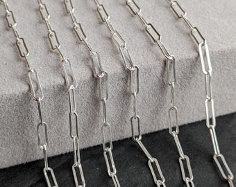 Collar de cadena con clip de plata de ley, unisex