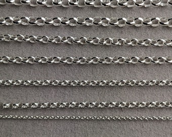Kritz Catena A Maglia Rolò Argento 2mm - Collana Rolo Belcher Per Donna E Uomo, Lunghezza 40-55 Cm, Regalo - 3