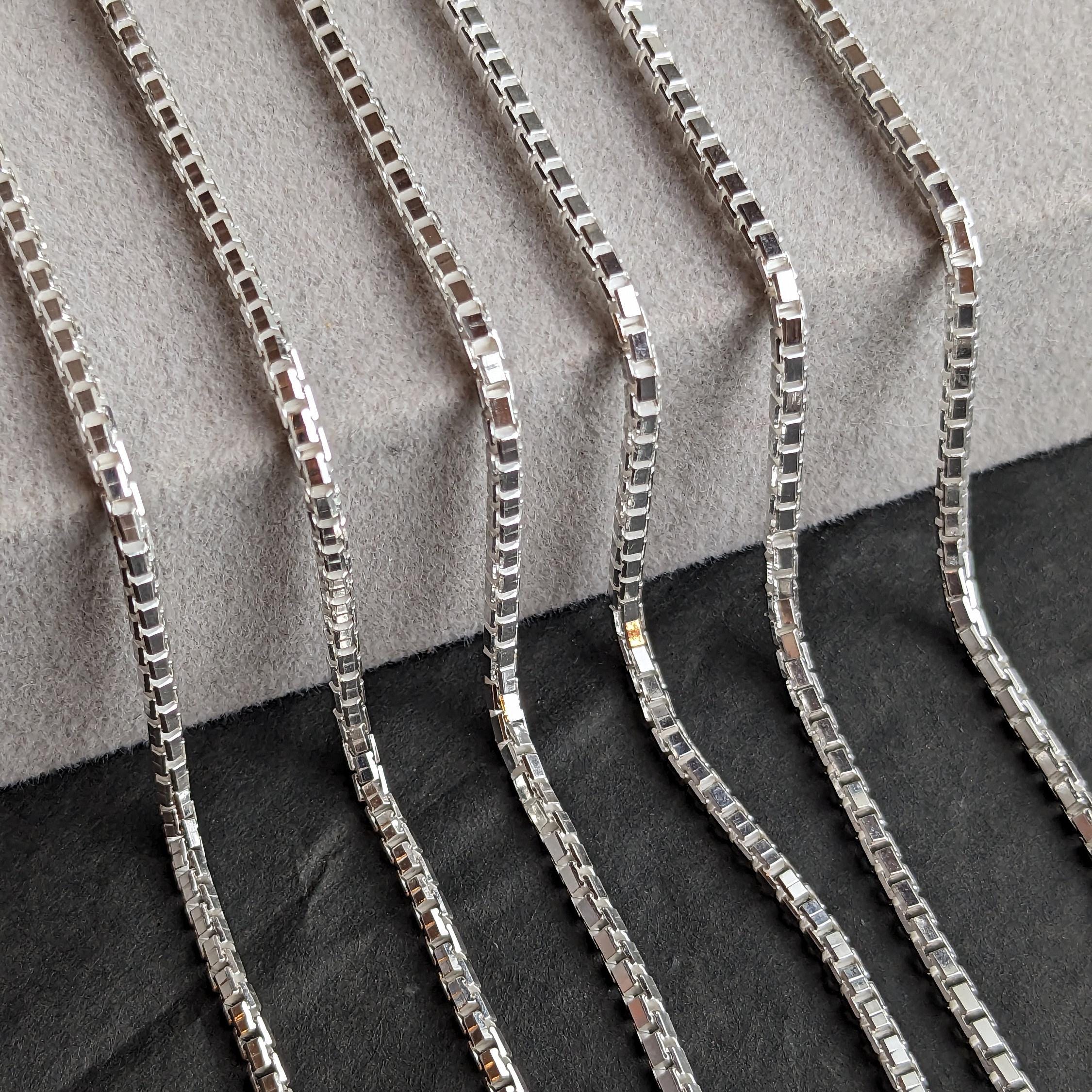 Gioiello Argentato 925 Italy Collana Catena Scatola Quadrata Italiana In Argento Sterling 925 Placcato Oro - Foto 9