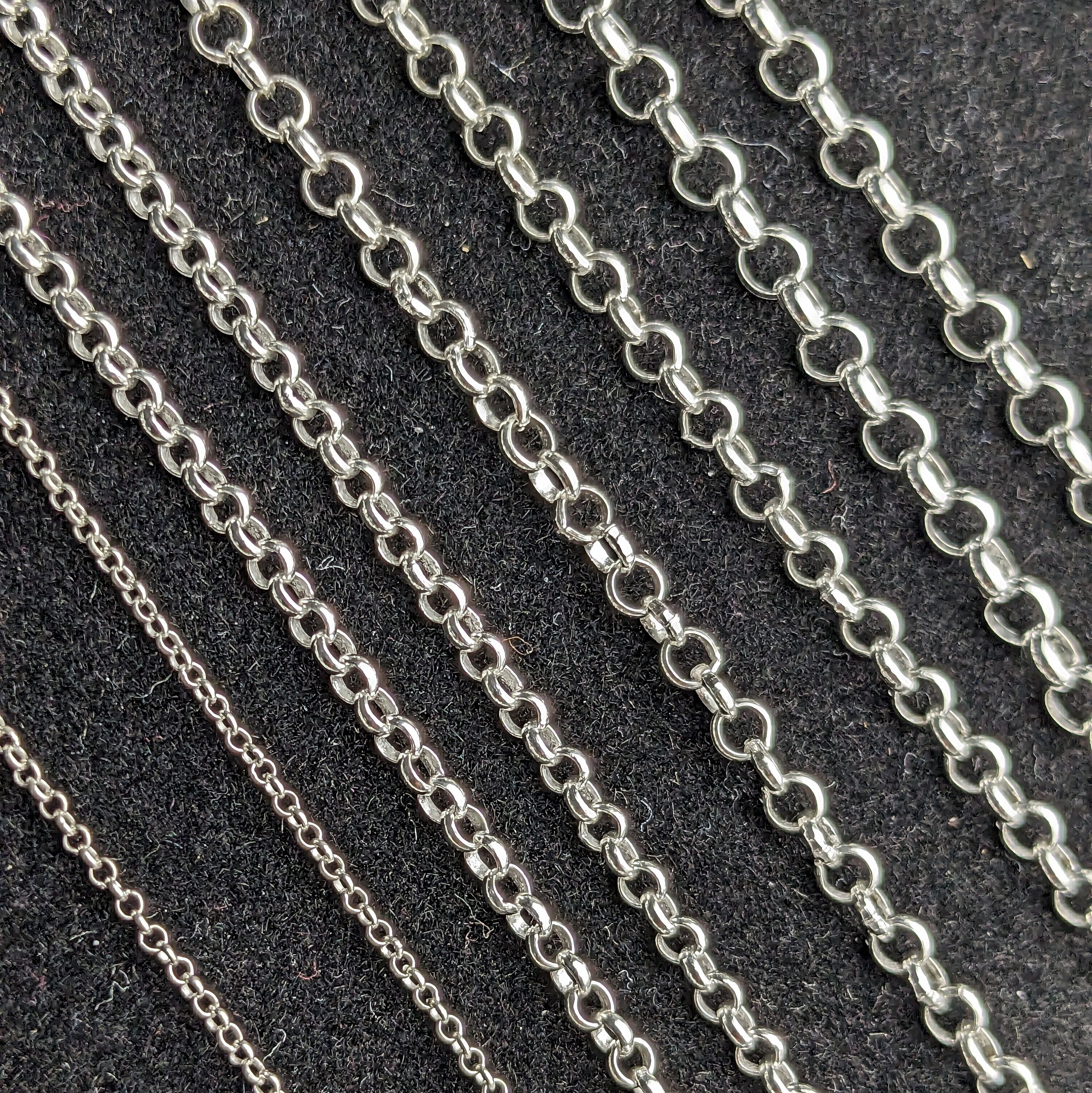 Silver Link Chain 925 Necklace, Sterling Silver Rolo Chain