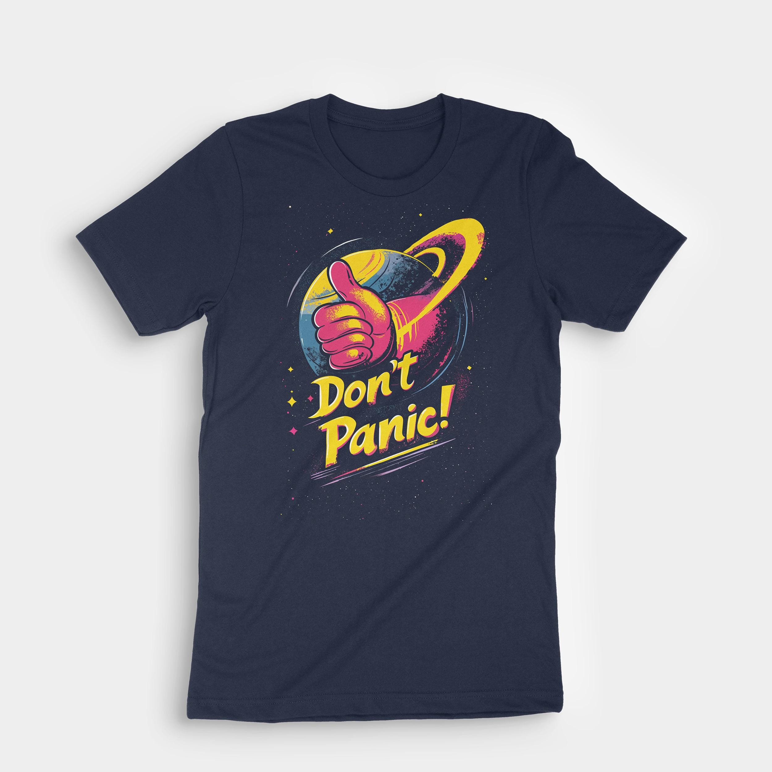 Don't Panic, Hitchhiker's Guide to the Galaxy T-shirt - Etsy