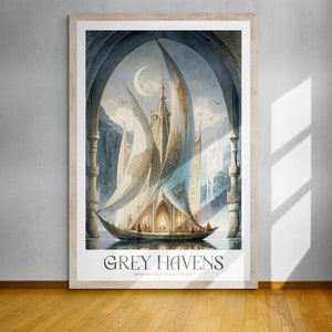 Grey Havens, Twilight at Mithlond in the Gulf of Lune Poster