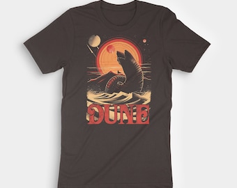 Dünen Sandwurm Sonnenuntergang Retro T-Shirt