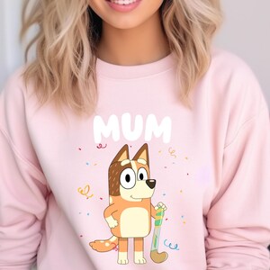Mum Blue Dog Sweatshirt, Blue Dog Family Sweatshirt, Blue Dog Birthday Party Sweatshirt, Blue Dog Era Sweatshirt, Blue Dog Cartoon Hoodie