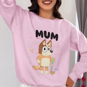 Mum Blue Dog Sweatshirt, Blue Dog Family Sweatshirt, Blue Dog Birthday Party Sweatshirt, Blue Dog Era Sweatshirt, Blue Dog Cartoon Hoodie