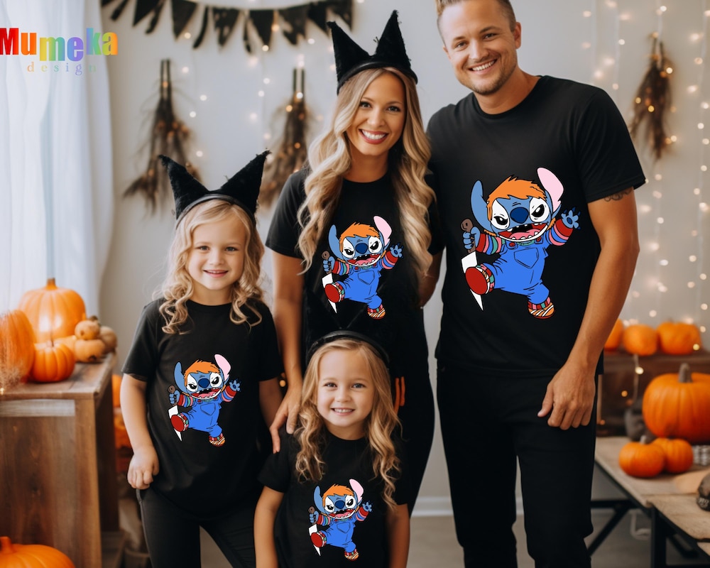 Chucky Stitch Shirt, Stitch Halloween Shirt, Disney Halloween Shirt, Disney Shirt, Stitch Shirt, Halloween Shirt,Disney Matching Shirts Trendy Fashion