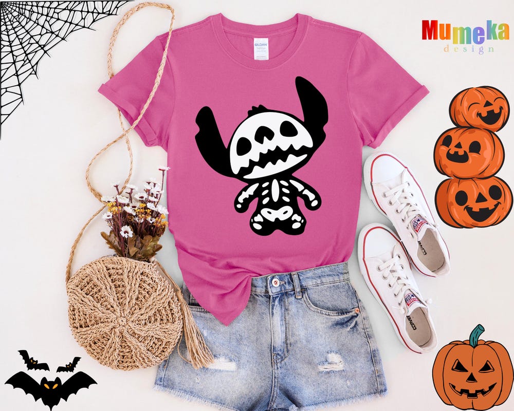 Stitch Skeleton Shirt, Stitch Halloween Shirt, Disney Halloween Shirt, Disney Shirt, Stitch Shirt, Halloween Shirt, Disney Matching Shirts