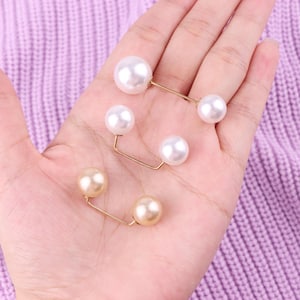Pearl Sweater Clips: Cardigan Pins, Knitwear Fastener