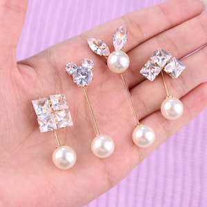Pearl Sweater Clips: Knit Cardigan Pins, Gem Accents