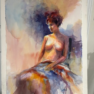 Watercolor Woman Painting