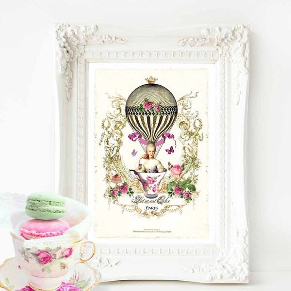 Marie Antoinette,  Let them eat cake print, French vintage decor, A4 giclee