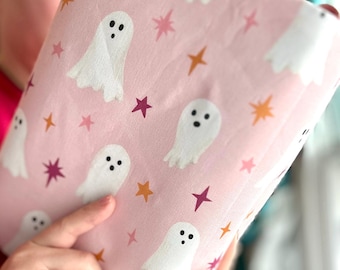 Book Jacket Adjustable Reversible Cover Ghost Bookmark Cats Cute Goth Book Pouch Fabric Dust Jacket