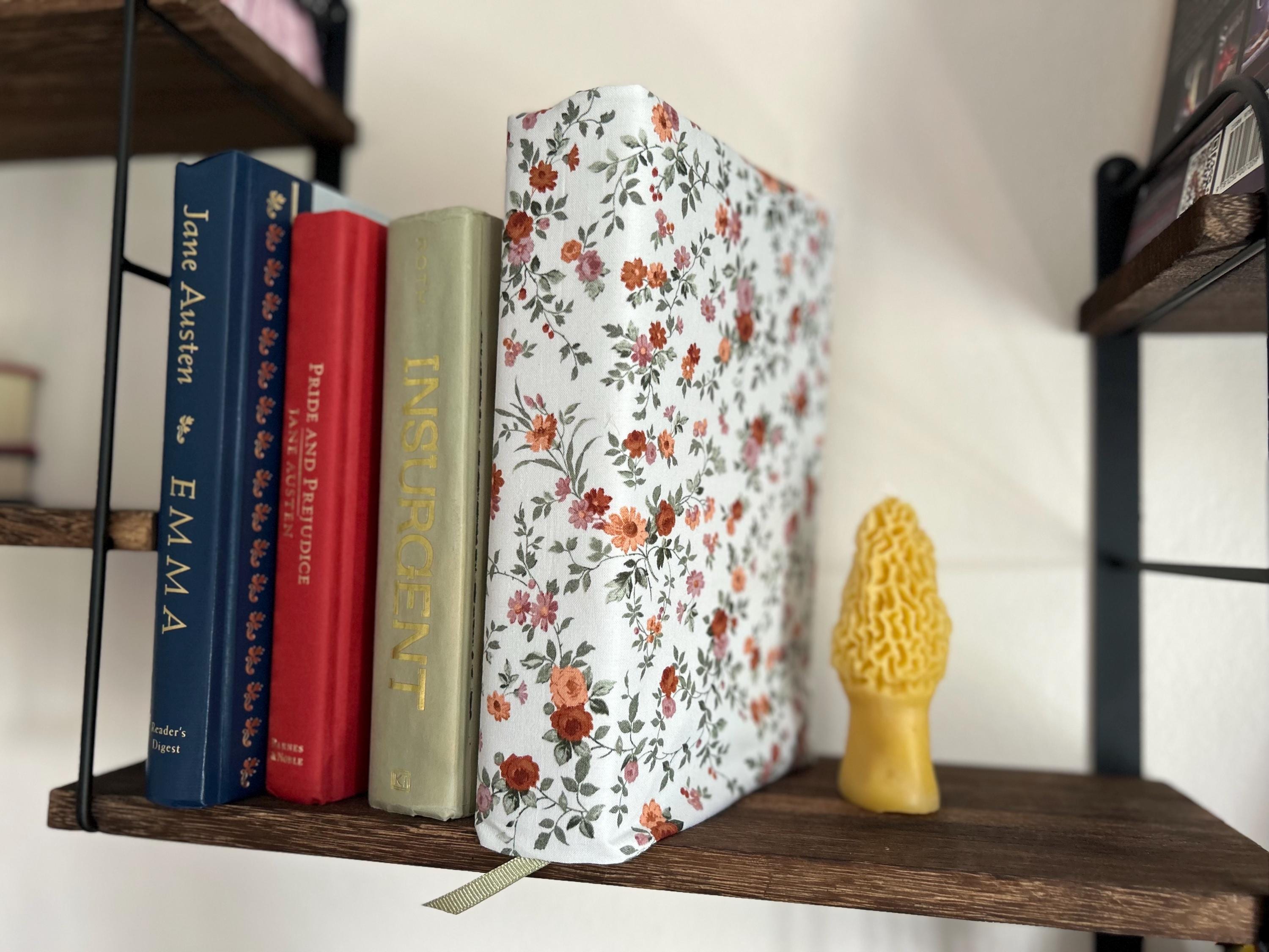 Adjustable Dust Jacket Cover Reversible Bible Fabric Cover Fabric Dust Cover Paperback Book Protector Hardcover Book Sleeve Floral Book Gift