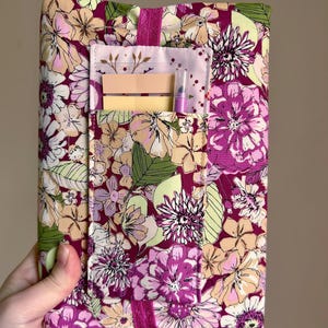 Floral Book Cover with Celestial Moon Reverse for Hardcover Paperback and Bibles with Bookmarks and Annotation Kit Bundle Options