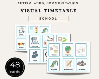 visual timetable/ Daily Schedule | autism ADHD visuals | Classroom Timetable | Classroom Printable |