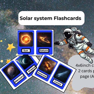 Planeten bedruckbar | Karteikarten | Sofortiger Download Sonnensystem | Digitaler Download, Vorschule, Hausschule, Lehrer, Science Club