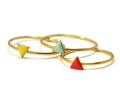 Dainty Colorful Triangle Ring // Stackable and Delicate Mini Geometric Rings // stacking ring