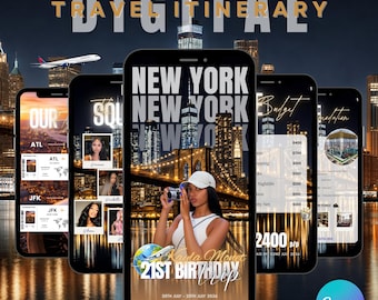 New York City Birthday Trip Itinerary, Bachelorette Vacation Planner (Digital Download)