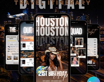 Houston Reiseplaner-Vorlage, bearbeitbarer digitaler Canva-Reiseplaner