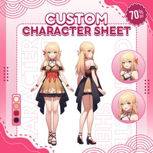 Custom Character Reference Sheet For Your Avatar | Vtuber Reference Sheet | Anime Reference Sheet | Custom Reference Sheet | Character Sheet