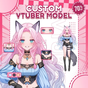 Individuell angefertigtes Anime VTuber Model: Live2D Coupion mit gratis Logo & Banner