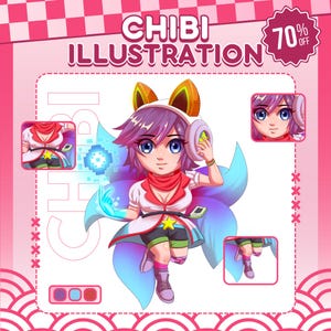 Chibi Character Illustration Custom: Anime Style PFP, Emotes & PNGTuber