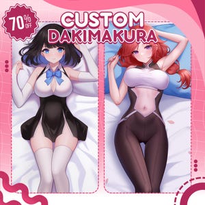 Custom Dakimakura Drawing | Anime Commission Art for Body Pillow | VTuber / OC / Waifu