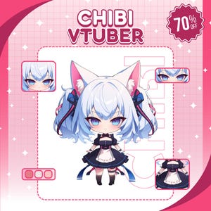 Chibi Vtuber Model Custom: Fully Rigged Anime Art for Commercial Use