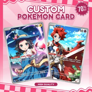 Carta Pokémon personalizada, retratos Pokémon de Dia dos Namorados, casal personalizado, família, retrato de animal de estimação, encomenda de carta Pokémon personalizada, presente de dia das mães