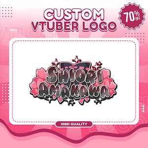 Custom Vtuber Logo, Cute Kawaii Logo and Animated logo stream on twitch, kick, youtube for Vtuber and PNGtuber Character