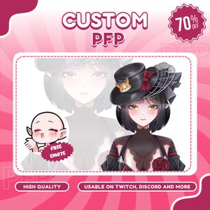 CUSTOM Pfp, Pfp for twitch, Pfp Commission, PFP Anime, Profile picture, Profile Icon, Character Commission, Anime, Vtuber pfp, Pngtuber pfp