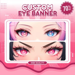 Custom Twitch Banner | Eye Banner | Twitch banner | Discord Banner | Vtuber Banner | Anime Illustration | Header | Anime Eye | Youtube