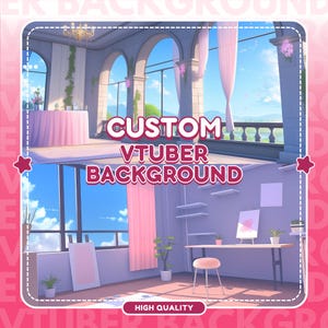 Custom Vtuber Background | Twitch Overlay, aesthetic room Background for vtuber, Youtube, Vtuber Assets, Vtuber Room Stream Package